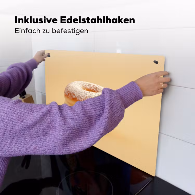 Donut - Romig - Poedersuiker - Beige Inductie beschemer met haakjes klein -ky-ophangen-de