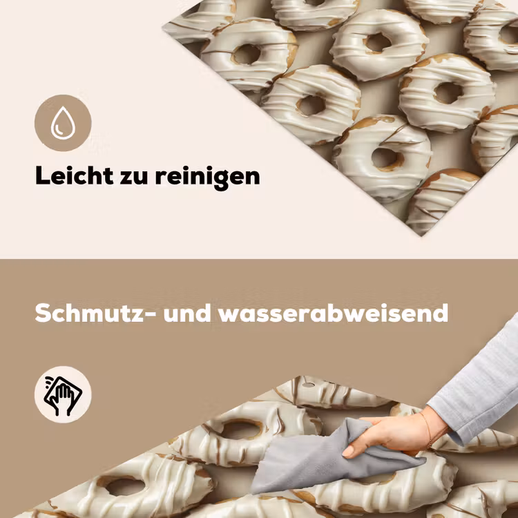 Donuts - Chocolade - Wit - Beige Inductie beschemer met haakjes klein -ky-schoon-de