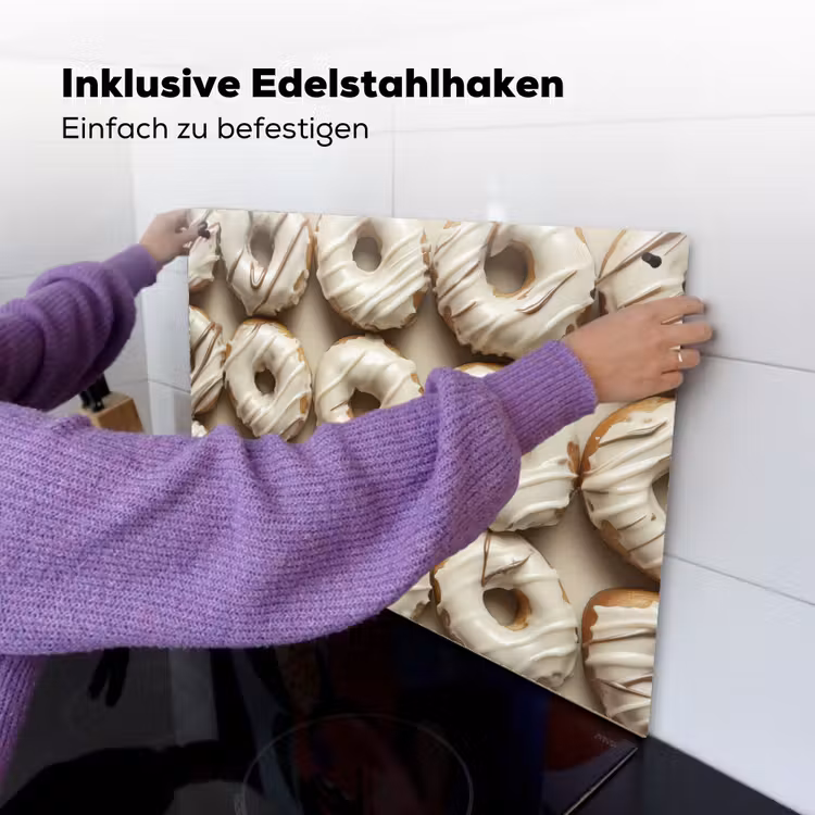 Donuts - Chocolade - Wit - Beige Inductie beschemer met haakjes klein -ky-ophangen-de