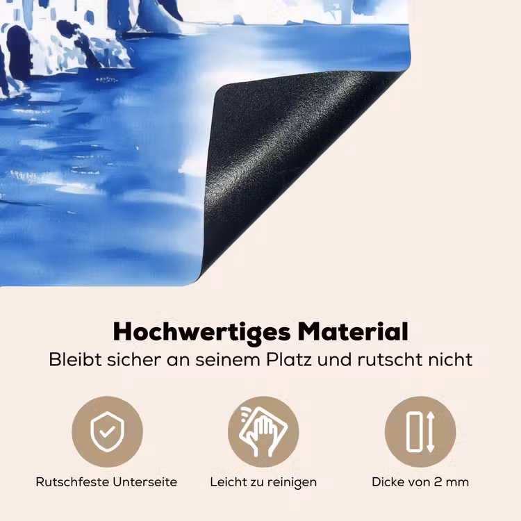 Dorp - Rotswand - Roeiboot - Water Inductie beschemer met haakjes klein -ky-onderkant-de