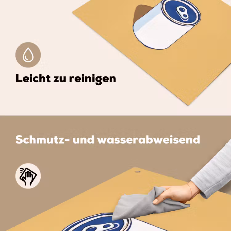 Blikje - Minimalistisch - Blauw - Illustratie Inductie beschemer met haakjes klein -ky-schoon-de