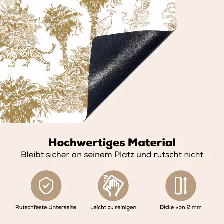 Oerwoud - Abstract - Beige Inductie beschemer met haakjes klein 777 -ky-onderkant-de