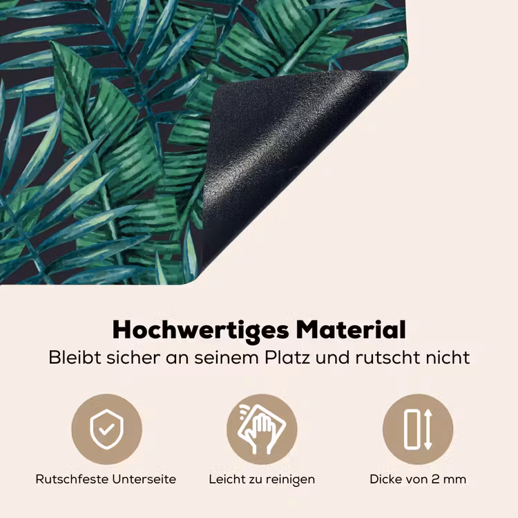 Jungle - Bladeren - Tropical Inductie beschemer met haakjes klein -ky-onderkant-de
