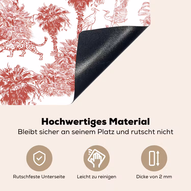Jungle - Natuur - Rood Inductie beschemer met haakjes klein 777 -ky-onderkant-de