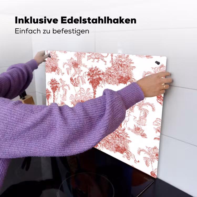 Jungle - Natuur - Rood Inductie beschemer met haakjes klein 777 -ky-ophangen-de