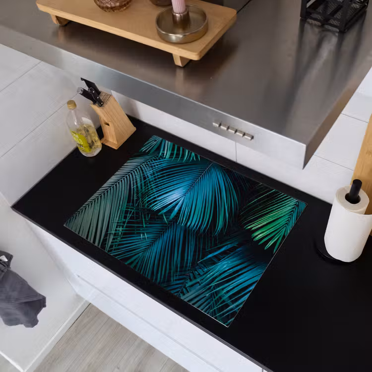 Inductie mat - Jungle - Inductie beschermer - Palmblad - Natuur Inductie beschemer met haakjes klein -sfeer1