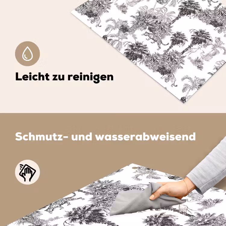 Jungle - Dieren - Grijs Inductie beschemer met haakjes klein 777 -ky-schoon-de