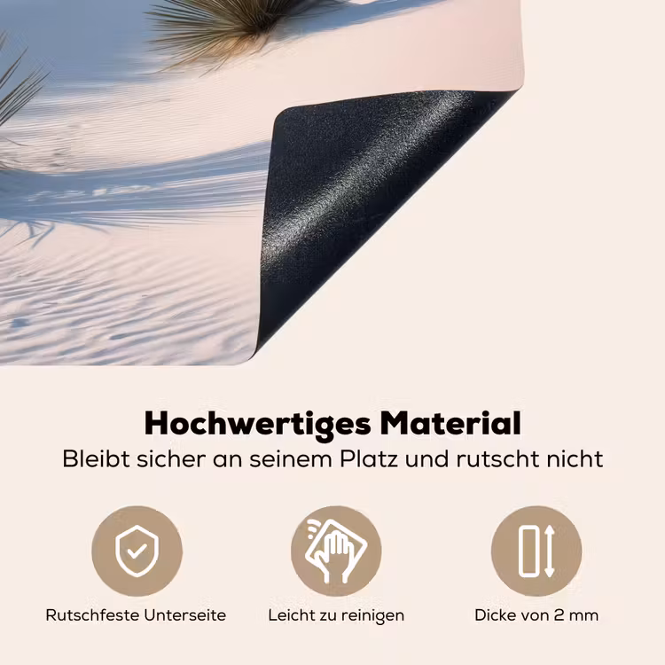 Duinen - Gras - Wolken - Beige Inductie beschemer met haakjes middel -ky-onderkant-de