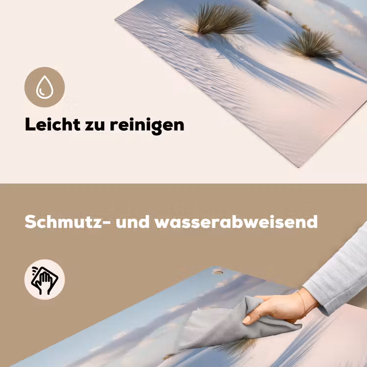 Duinen - Gras - Wolken - Beige Inductie beschemer met haakjes middel -ky-schoon-de