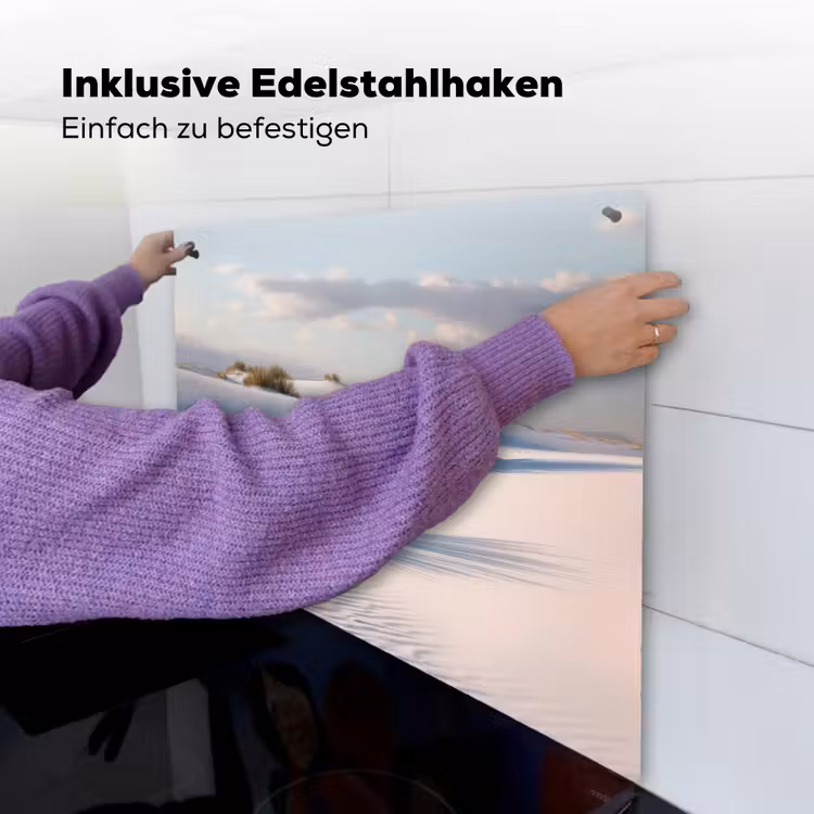 Duinen - Gras - Wolken - Beige Inductie beschemer met haakjes middel -ky-ophangen-de