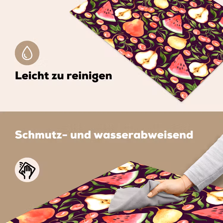 Donker - Bladeren - Fruit - Patroon Inductie beschemer met haakjes klein 777 -ky-schoon-de