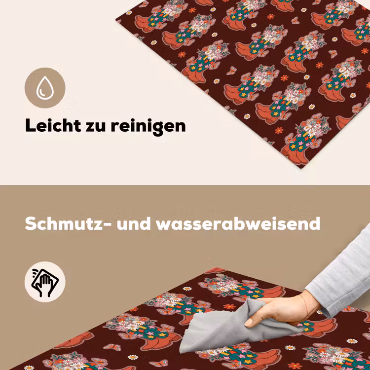 Donker - Cowboy - Laars - Patroon Inductie beschemer met haakjes klein 777 -ky-schoon-de
