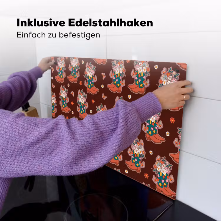 Donker - Cowboy - Laars - Patroon Inductie beschemer met haakjes klein 777 -ky-ophangen-de