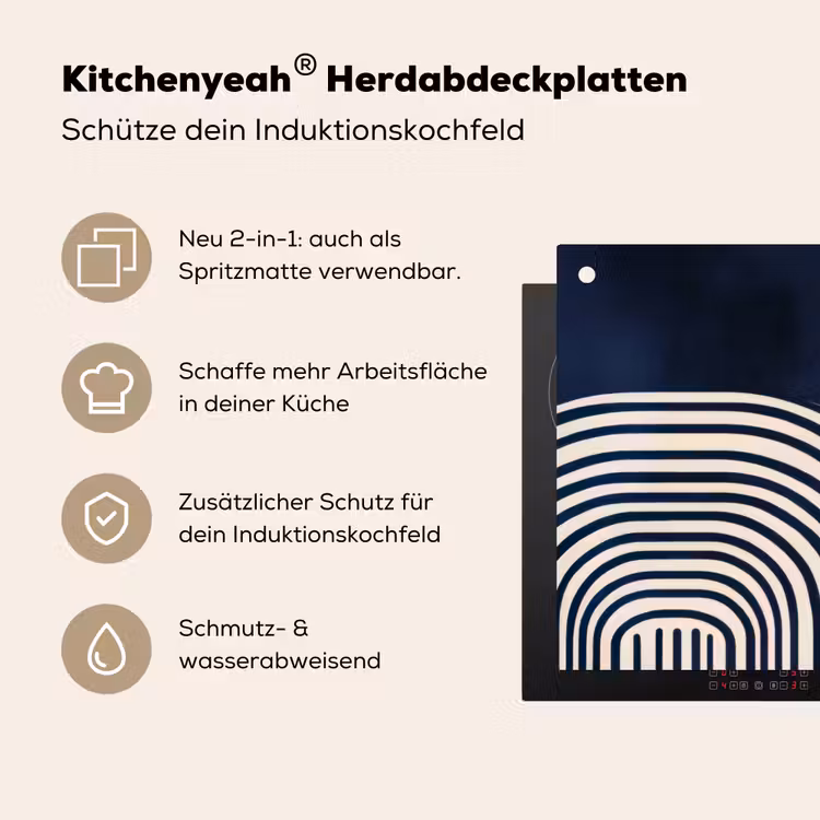 Donkerblauw - Abstract - Lijnen Inductie beschemer met haakjes klein -ky-usp-de