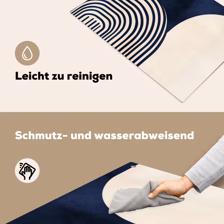 Donkerblauw - Abstract - Lijnen Inductie beschemer met haakjes klein -ky-schoon-de