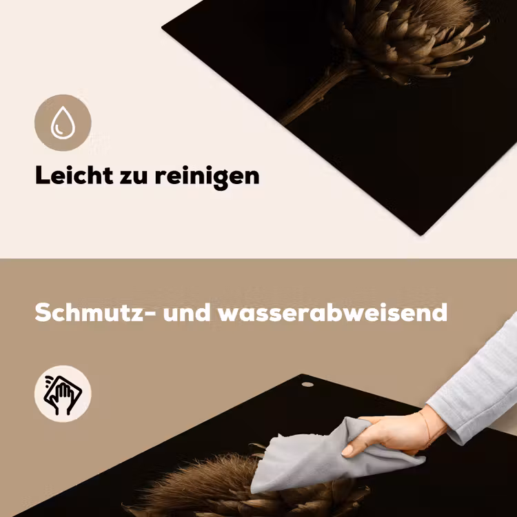 Donkerbruin - Bloem - Textuur - Artisjok Inductie beschemer met haakjes middel -ky-schoon-de