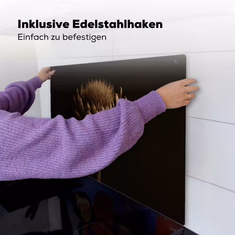 Donkerbruin - Bloem - Textuur - Artisjok Inductie beschemer met haakjes middel -ky-ophangen-de