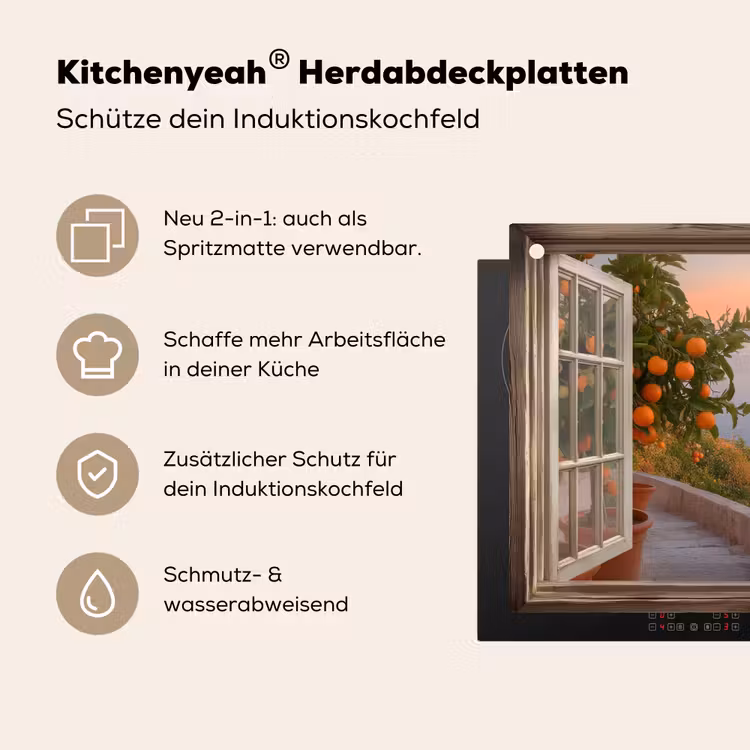 Doorkijk - Uitzicht - Meer - Landschap Inductie beschemer met haakjes klein -ky-usp-de