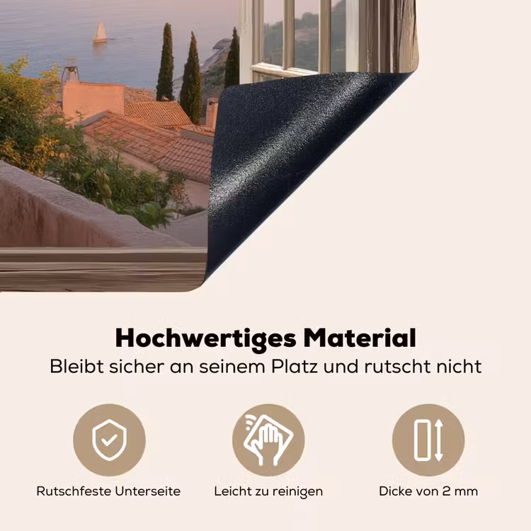 Doorkijk - Uitzicht - Meer - Landschap Inductie beschemer met haakjes klein -ky-onderkant-de