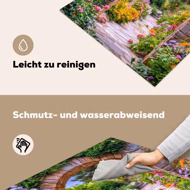 Doorkijk - Bloemen - Pad - Natuur Inductie beschemer met haakjes middel -ky-schoon-de