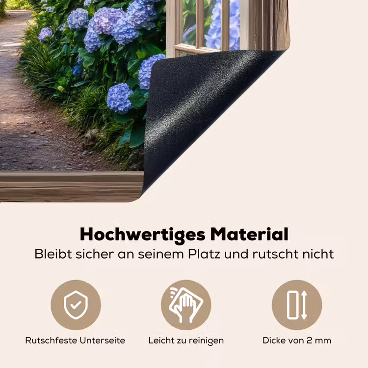 Doorkijk - Hortensia - Pad - Natuur Inductie beschemer met haakjes klein -ky-onderkant-de