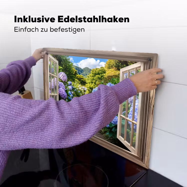 Doorkijk - Hortensia - Pad - Natuur Inductie beschemer met haakjes klein -ky-ophangen-de