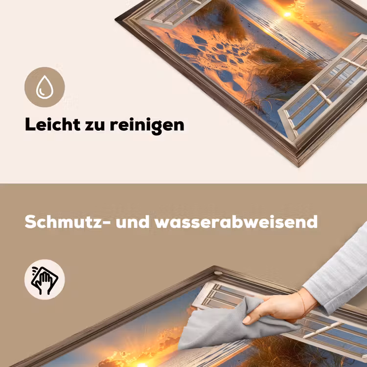 Doorkijk - Strand - Duinen - Zonsondergang Inductie beschemer met haakjes klein -ky-schoon-de