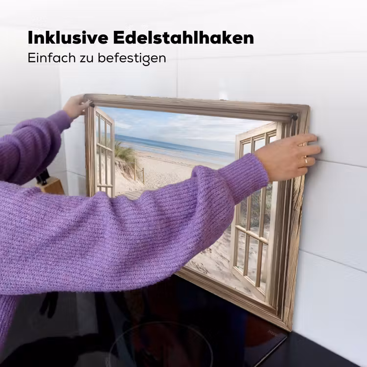 Doorkijk - Strand - Duinen - Pad - Landschap Inductie beschemer met haakjes klein -ky-ophangen-de