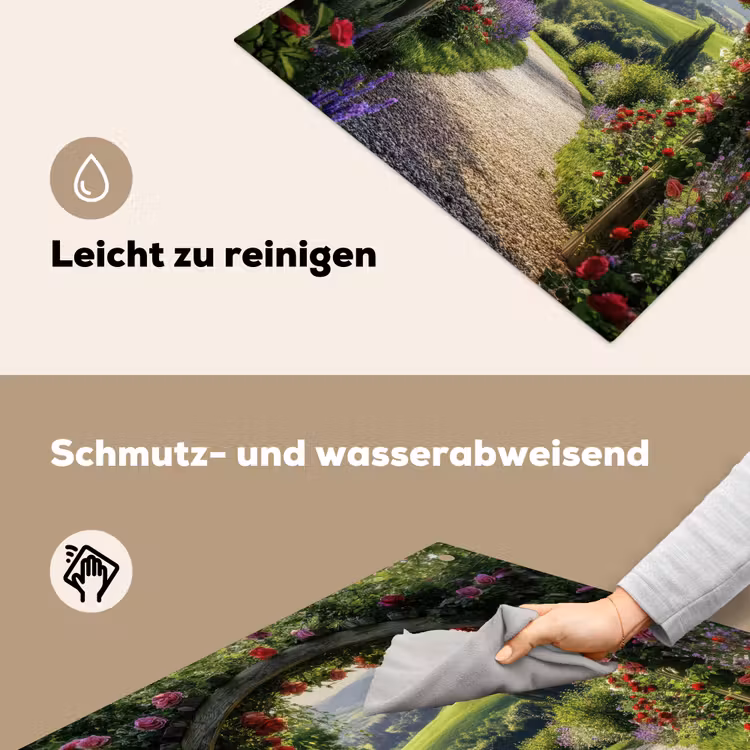 Doorkijk - Tuinboog - Bloemen - Natuur - Pad Inductie beschemer met haakjes middel -ky-schoon-de