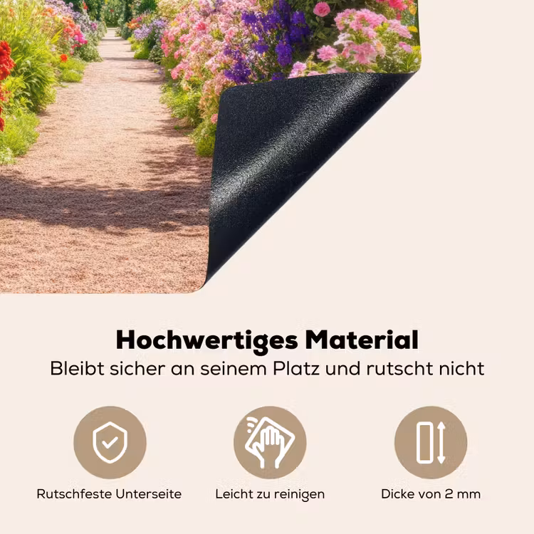 Doorkijk - Bloemen - Kleurrijk - Natuur Inductie beschemer met haakjes middel -ky-onderkant-de