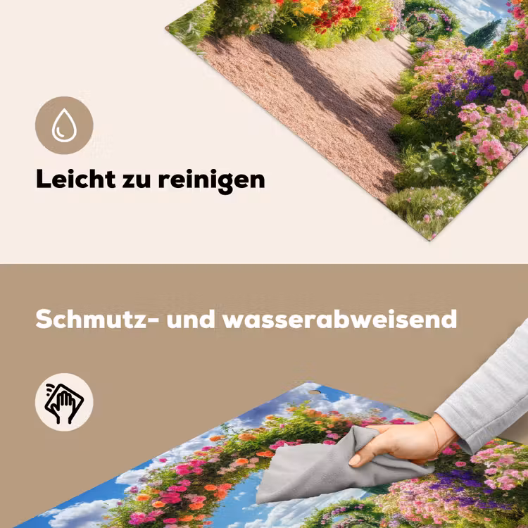Doorkijk - Bloemen - Kleurrijk - Natuur Inductie beschemer met haakjes middel -ky-schoon-de