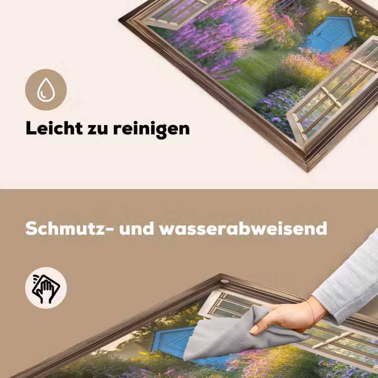 Doorkijk - Bloemen - Raam - Natuur Inductie beschemer met haakjes klein -ky-schoon-de