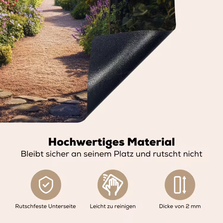 Doorkijk - Bloemen - Natuur - Rozenboog Inductie beschemer met haakjes middel -ky-onderkant-de