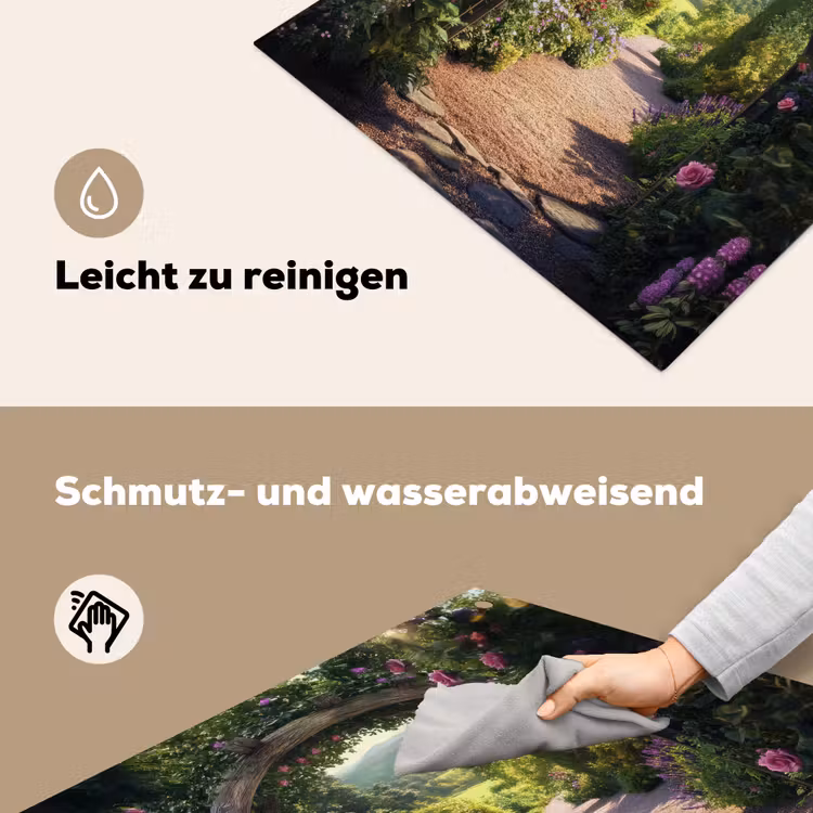 Doorkijk - Bloemen - Natuur - Rozenboog Inductie beschemer met haakjes middel -ky-schoon-de