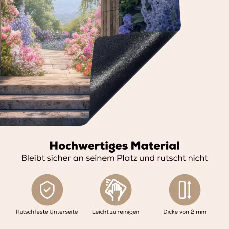 Doorkijk - Rozen - Vintage - Bloemen Inductie beschemer met haakjes middel -ky-onderkant-de