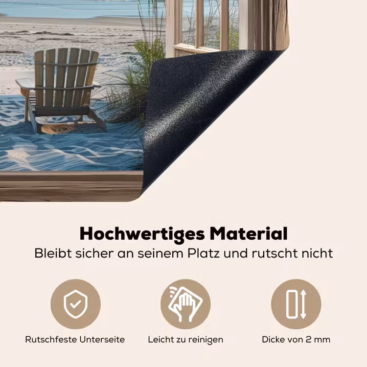 Doorkijk - Strandstoelen - Duinen - Zee - Natuur Inductie beschemer met haakjes klein -ky-onderkant-de