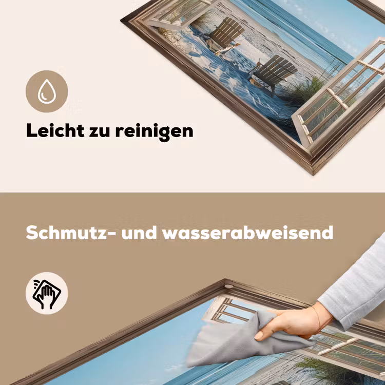 Doorkijk - Strandstoelen - Duinen - Zee - Natuur Inductie beschemer met haakjes klein -ky-schoon-de