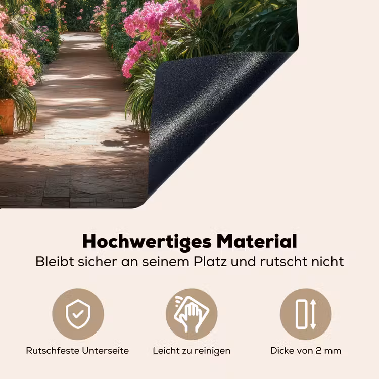 Doorkijk - Tropisch - Bloemen - Natuur Inductie beschemer met haakjes middel -ky-onderkant-de