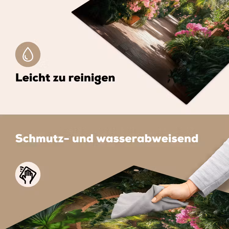 Doorkijk - Tropisch - Bloemen - Natuur Inductie beschemer met haakjes middel -ky-schoon-de