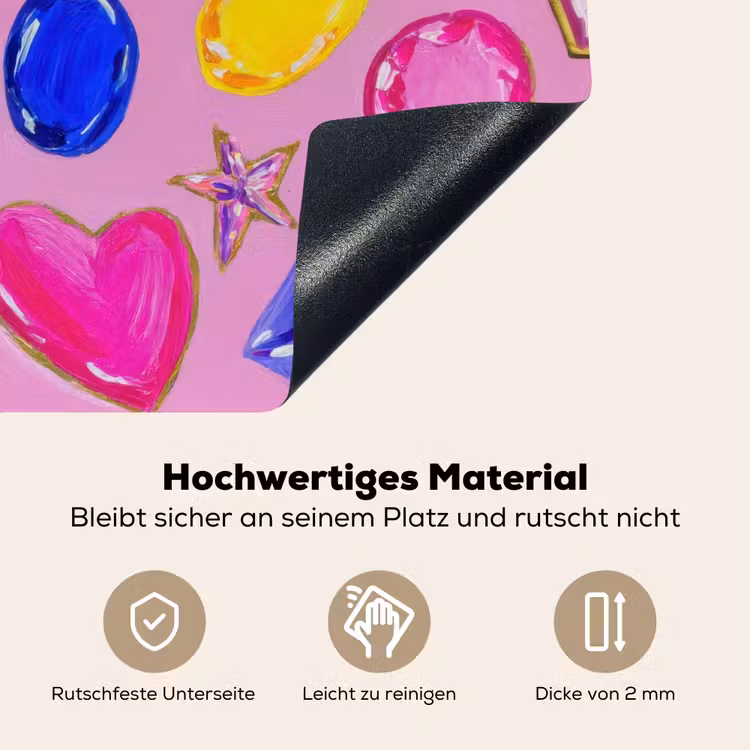 Edelstenen - Vormen - Hartje - Kleurrijk Inductie beschemer met haakjes middel -ky-onderkant-de