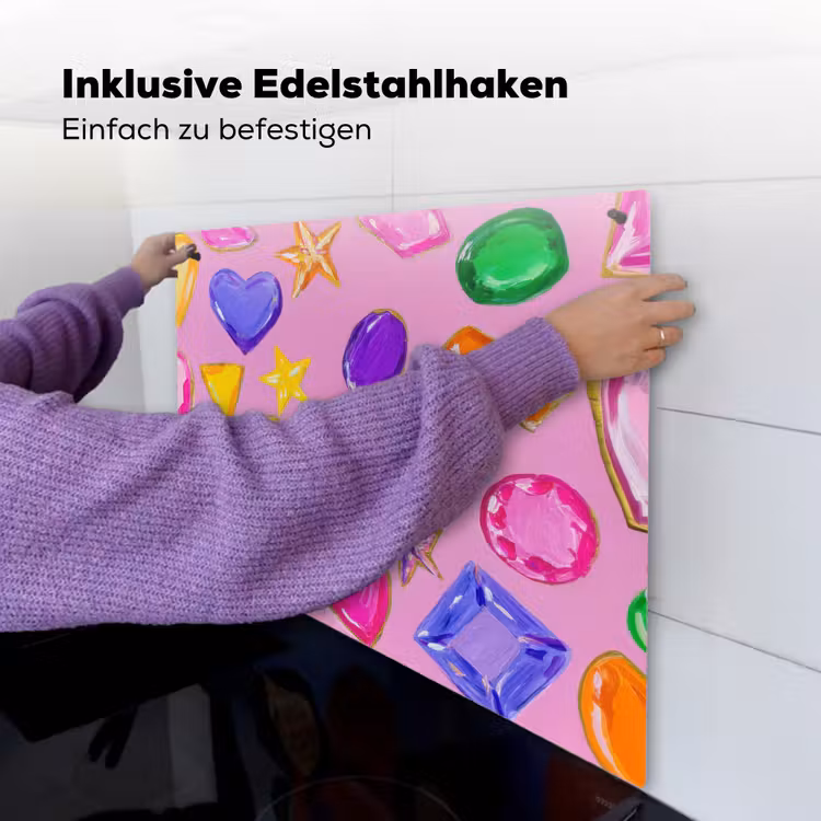 Edelstenen - Vormen - Hartje - Kleurrijk Inductie beschemer met haakjes middel -ky-ophangen-de