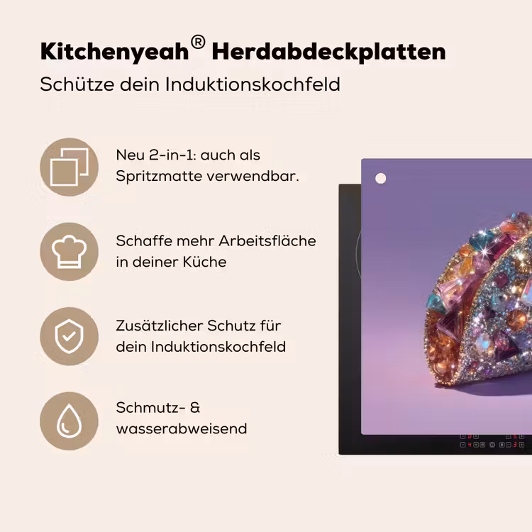 Edelstenen - Glitters - Paars - Kleurrijk Inductie beschemer met haakjes middel -ky-usp-de