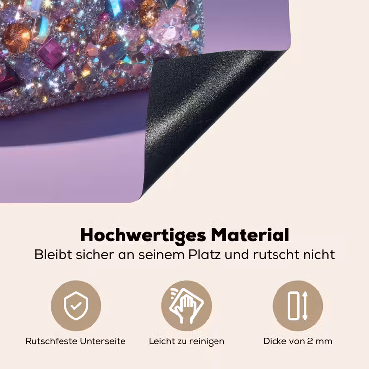 Edelstenen - Glitters - Paars - Kleurrijk Inductie beschemer met haakjes middel -ky-onderkant-de