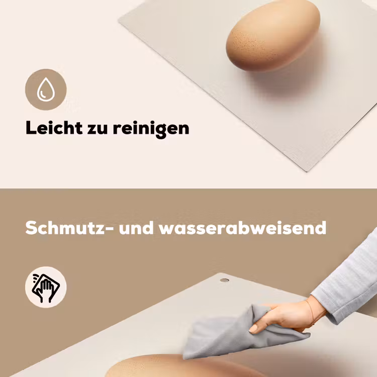 Ei - Beige - Ovaal - Egaal Inductie beschemer met haakjes klein -ky-schoon-de