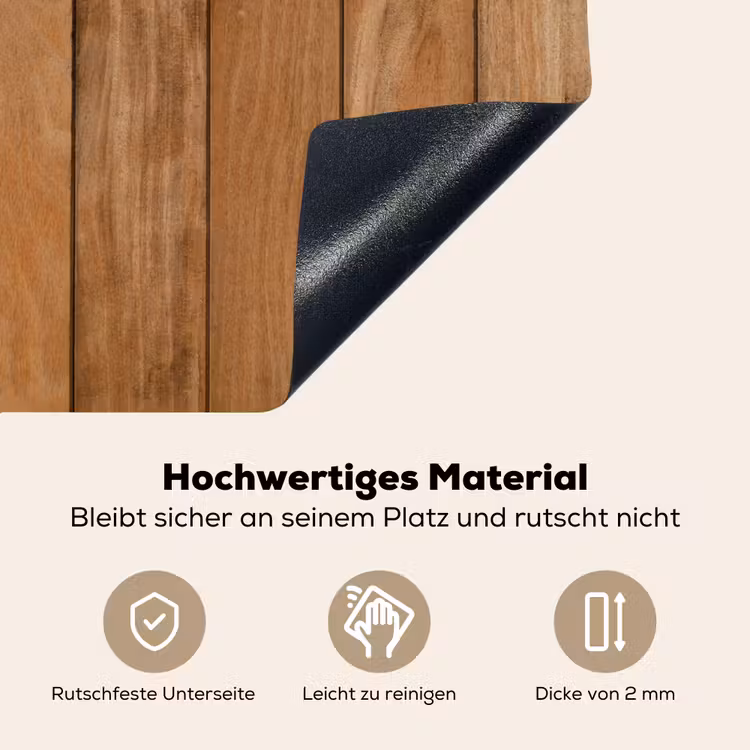 Natuurlijk Eikenhout Inductie beschemer met haakjes klein -ky-onderkant-de
