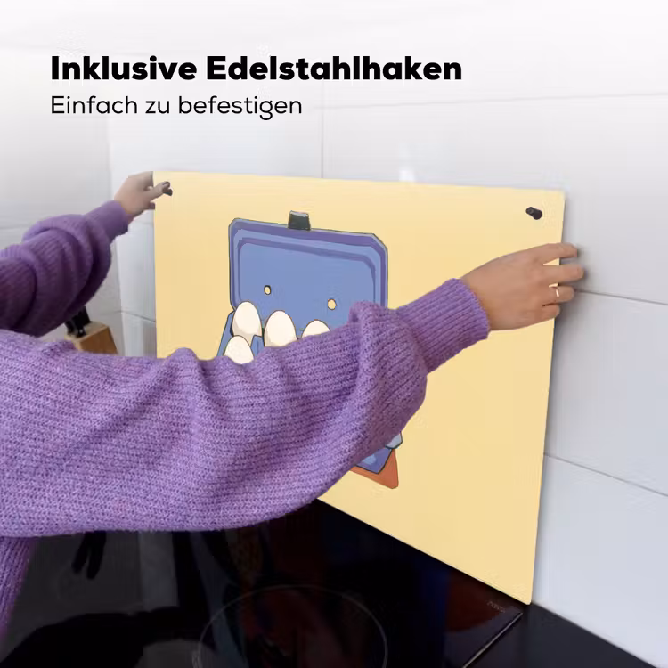 Eieren - Doos - Minimalistisch - Blauw Inductie beschemer met haakjes klein -ky-ophangen-de