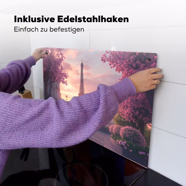 Eiffeltoren - Parijs - Roze Inductie beschemer met haakjes klein -ky-ophangen-de