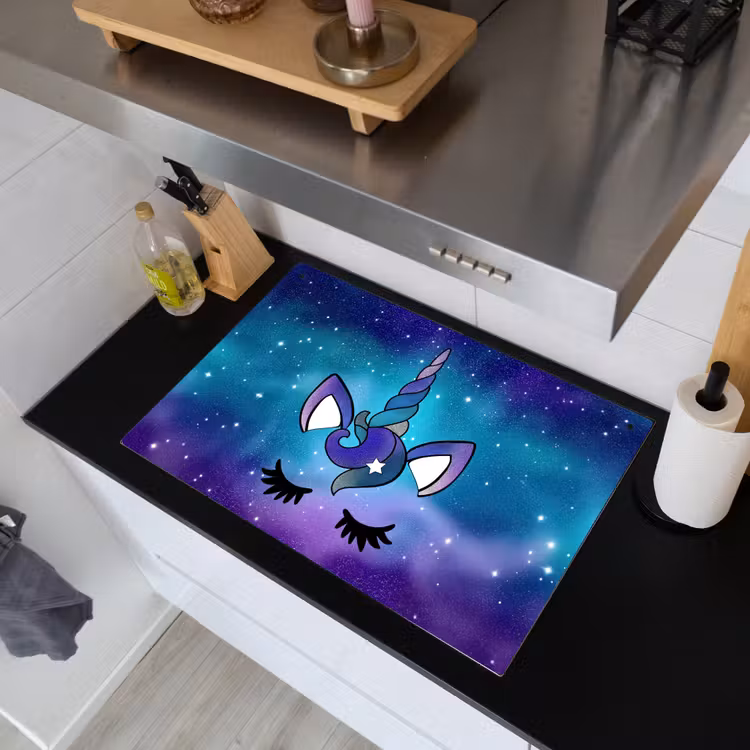 Eenhoorn - Sterrenhemel - Ster - Blauw Inductie beschemer met haakjes klein -sfeer1