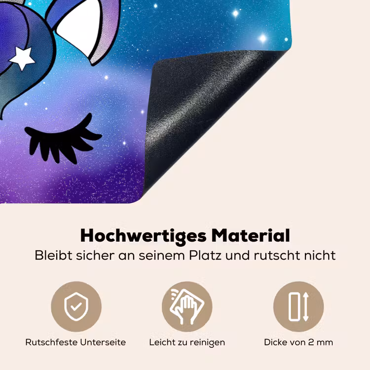 Eenhoorn - Sterrenhemel - Ster - Blauw Inductie beschemer met haakjes klein -ky-onderkant-de