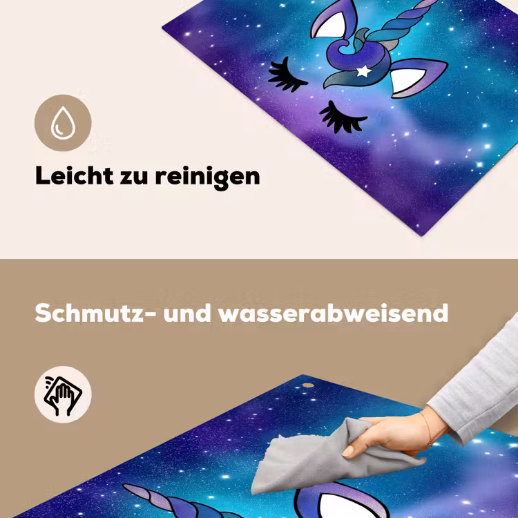 Eenhoorn - Sterrenhemel - Ster - Blauw Inductie beschemer met haakjes klein -ky-schoon-de